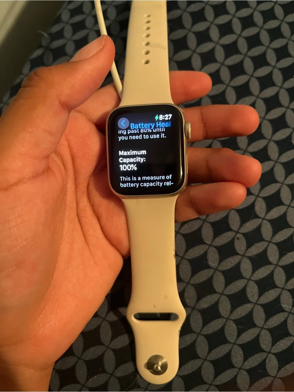 Apple White Silicone Smartwatch with Silver Case